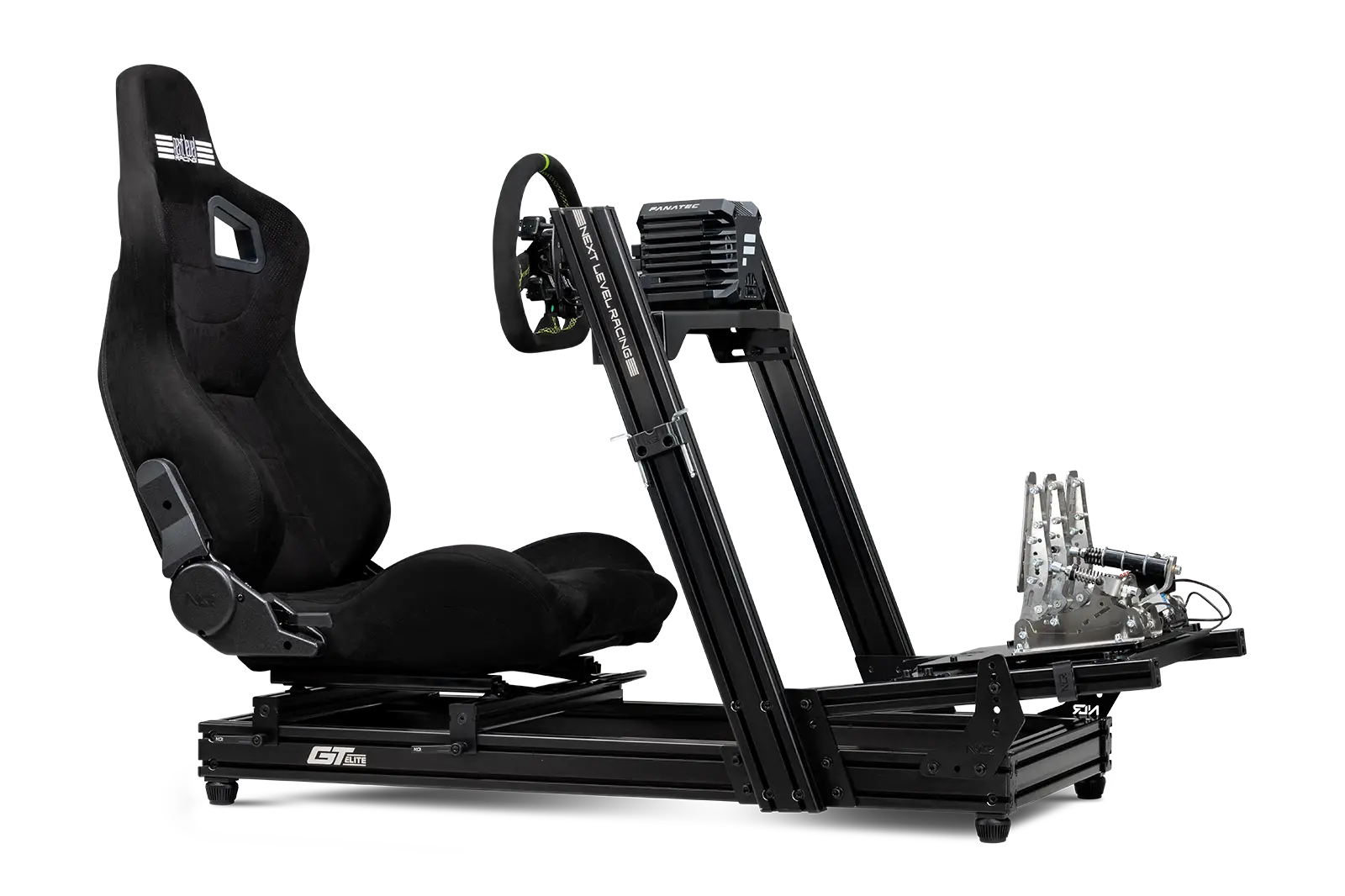 Next Level Racing Aluminium Simulator Cockpit, Wheel Plate Edition | GTElite Lite | Black