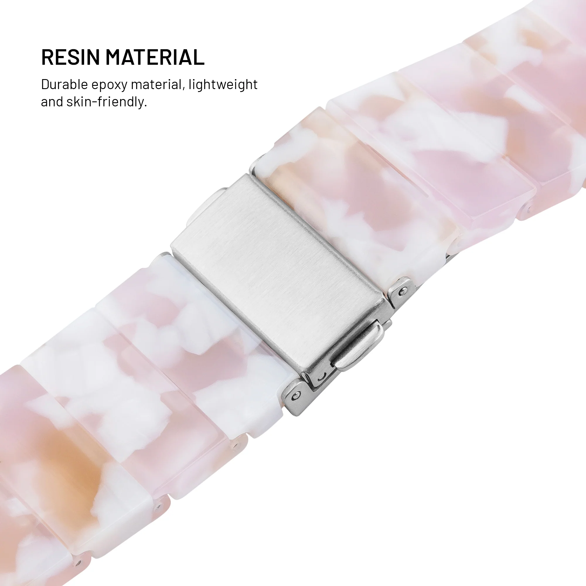 Fixed | Resin Strap for Apple Watch 38/40/41mm | Candy Pink | Epoxy Resin