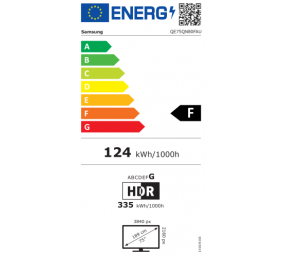 Samsung QN80F (QE75QN80FAUXXH) Televizorius 75'' Neo QLED 4K UHD 3840x2160 Smart TV, Juoda