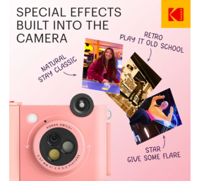 Kodak SMILE+ Momentinis fotoaparatas, 2x3'', Rausva (SPEC)