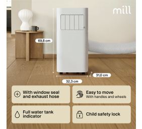 Mill Air Conditioner 9000 BTU | MPAC9000 | White