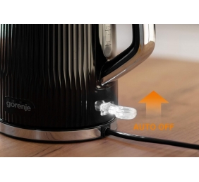Gorenje K17DPB | Kettle | Electric | 1.7 L | 2200 W | Plastic/Stainless steel | 360° rotational base | Black