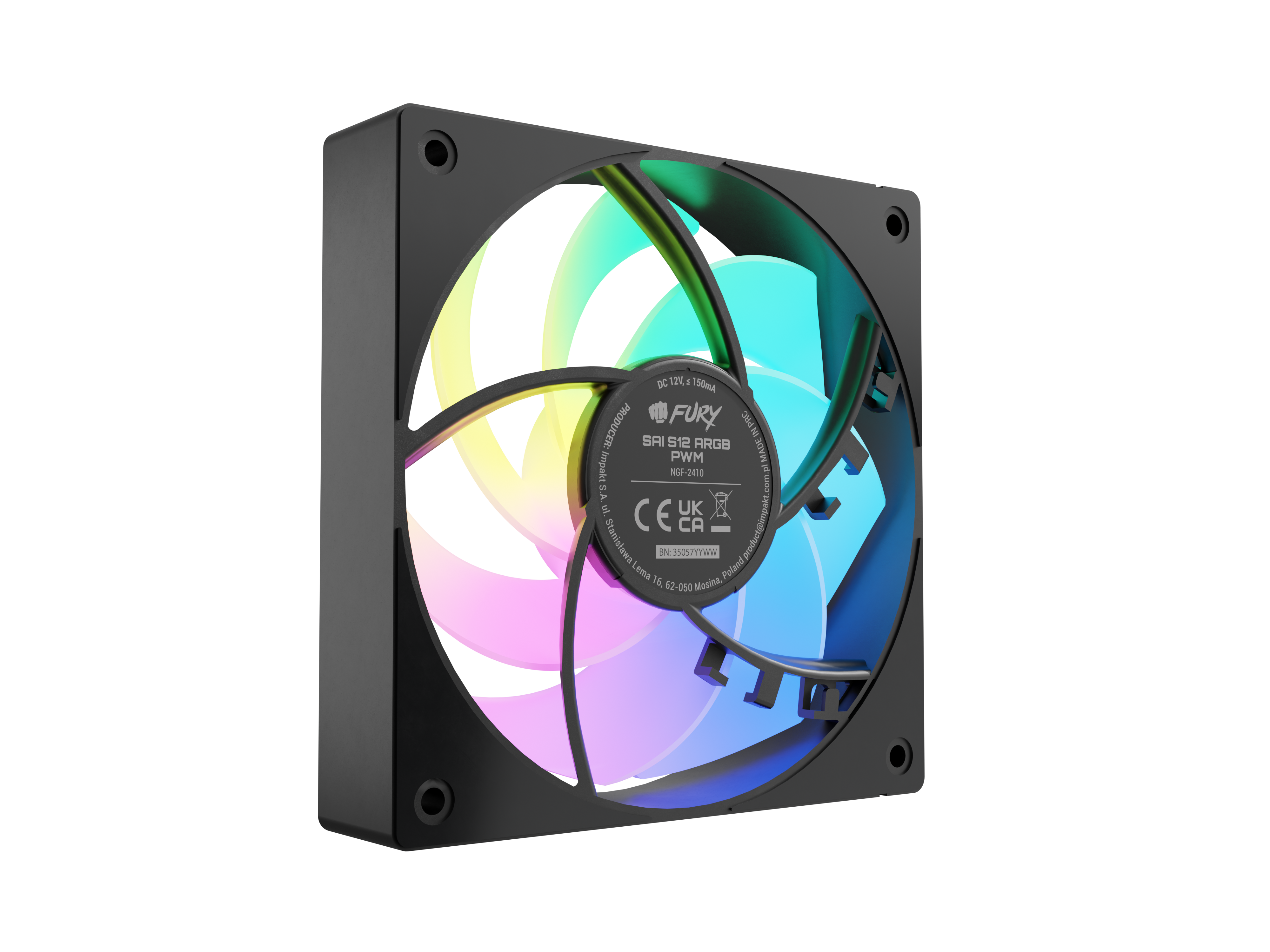 Fury Sai S12 ARGB PWM, 3-pack | Fan | Black