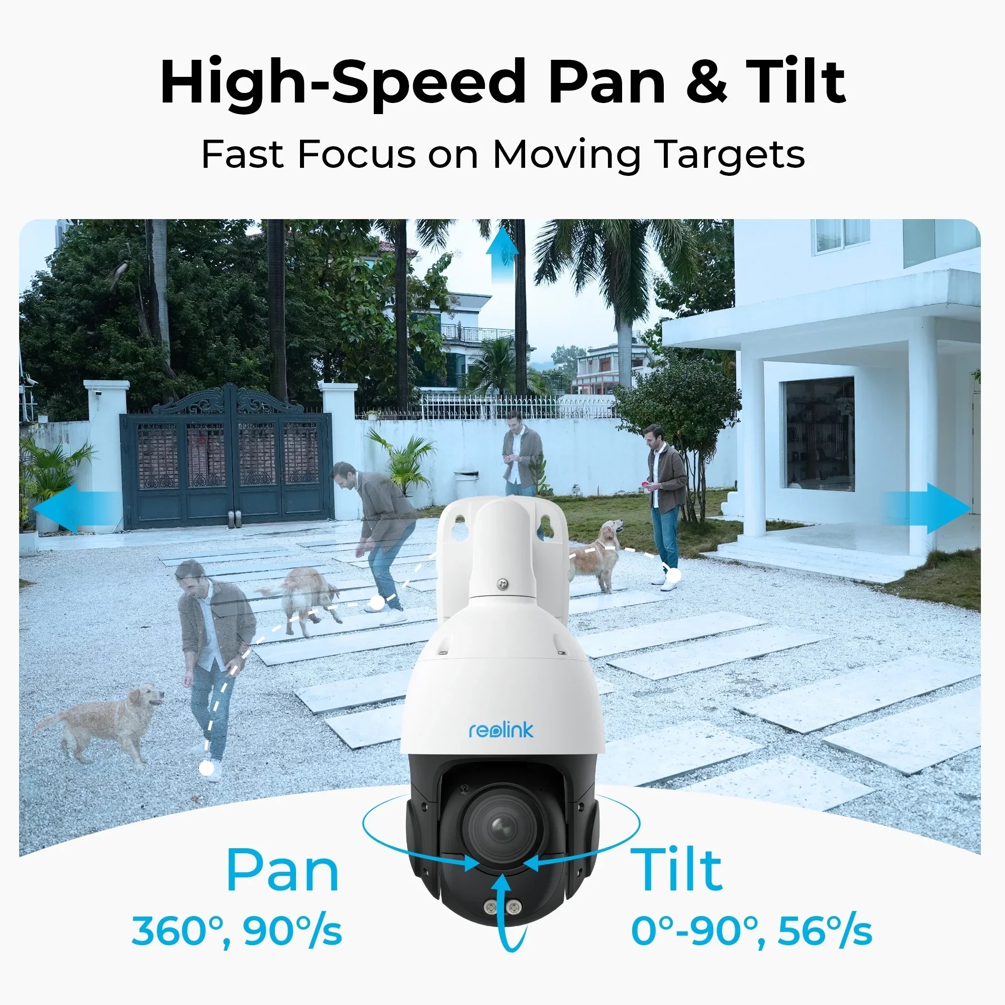Reolink Smart 4K PoE Security Camera with 16X Optical Zoom | P850 | PTZ | 5.3-86mm | H.265/H.264 | Micro SD, Max. 256 GB