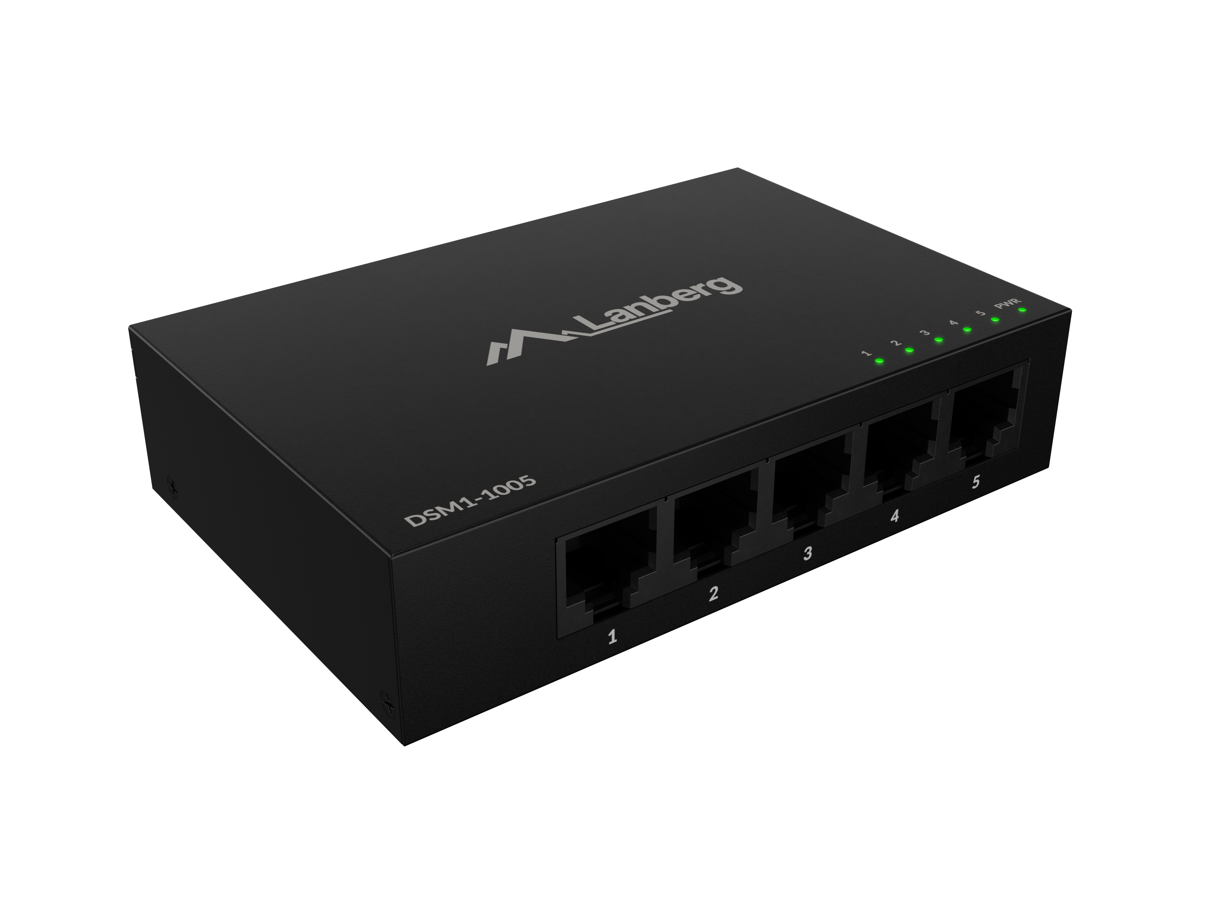 Lanberg Switch 5x1GB/s Unmanagment Gigabit Ethernet Desktop 12V metal case | DSM1-1005 | Unmanaged | Desktop