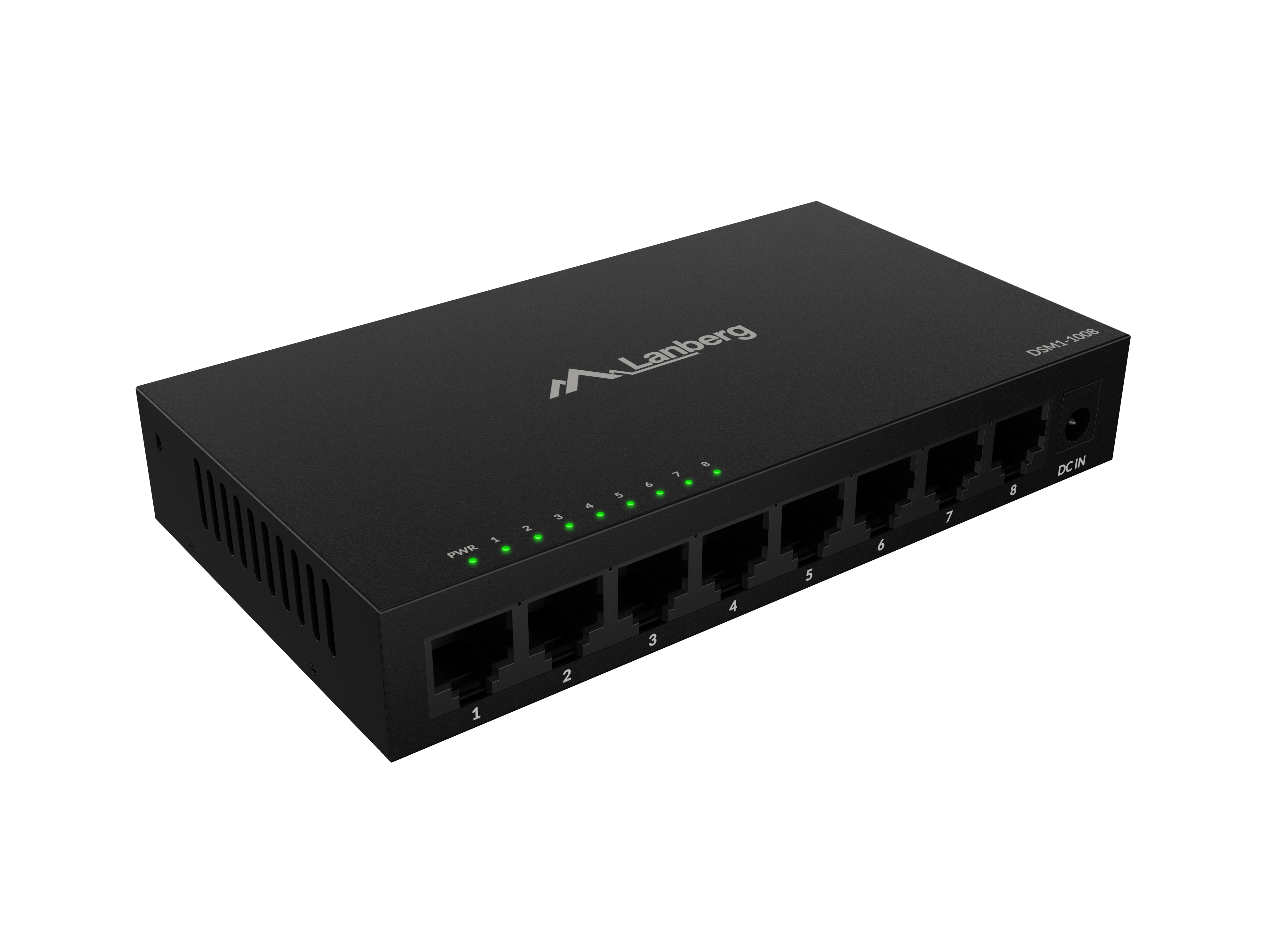Lanberg Switch 8x1GB/s Unmanagment Gigabit Ethernet Desktop 12V metal case | DSM1-1008