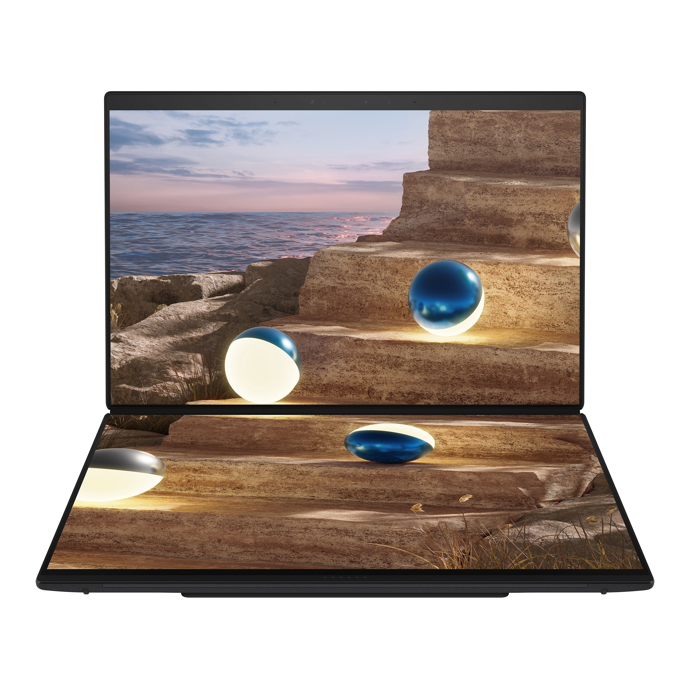 Asus Zenbook Duo UX8407AA-SN094X | Moher Gray | 14 " | OLED | Touchscreen | 2.8K | 2880 x 1800 pixels | Anti-Reflective | Intel Core Ultra 9 | 378H | 32 GB | LPDDR5X | Solid-state drive capacity 2000 GB | Intel Arc Graphics | Windows 11 Home | 802.11be | 
