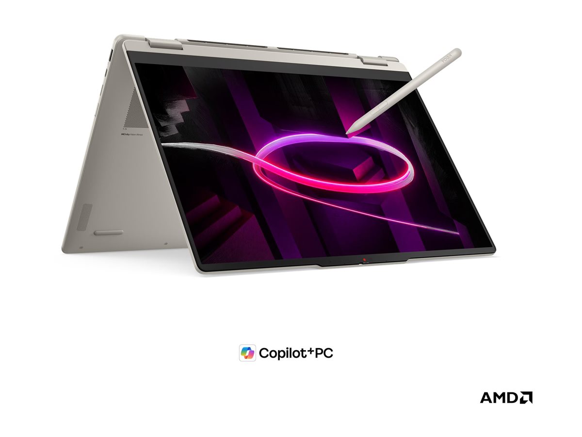 Lenovo Yoga 7 2-in-1 16AGP11 AMD | Seashell | 16 " | OLED | Touchscreen | WUXGA | 1920 x 1200 pixels | Glossy | AMD Ryzen AI 5 | 435 | 16 GB | Soldered LPDDR5X | Solid-state drive capacity 512 GB | AMD Radeon 840M Graphics | Windows 11 Home | 802.11be | B