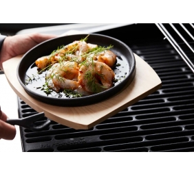 Barbecook | Cast Iron Grill Pan with Bamboo Trivet (per 2 pcs) | BC-ACC-7420