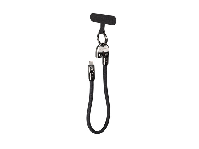 Lanberg USB-C M/M Lanyard/Keychain Cable, 0.3 m, 240 W | CA-CMCM-10LN-0003-BK
