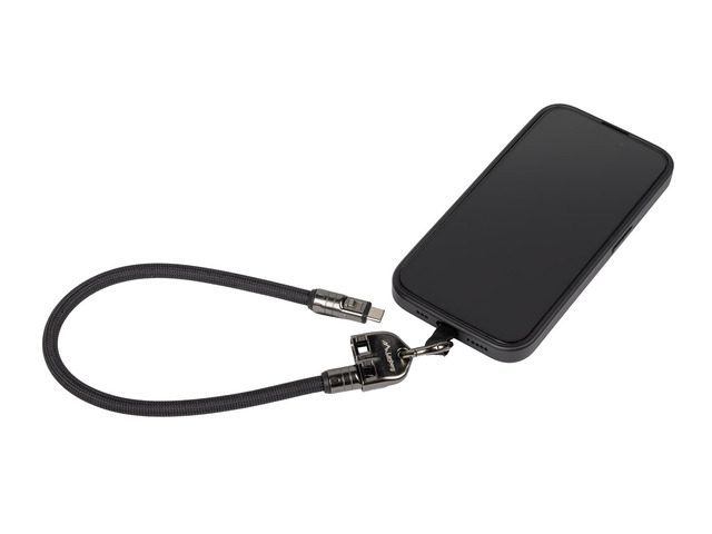Lanberg USB-C M/M Lanyard/Keychain Cable, 0.3 m, 240 W | CA-CMCM-10LN-0003-BK