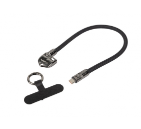 Lanberg USB-C M/M Lanyard/Keychain Cable, 0.3 m, 240 W | CA-CMCM-10LN-0003-BK