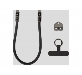 Lanberg USB-C M/M Lanyard/Keychain Cable, 0.3 m, 240 W | CA-CMCM-10LN-0003-BK
