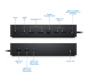 DELL Renewed Dock UD22 130W (PD96W) Used incl. PSU