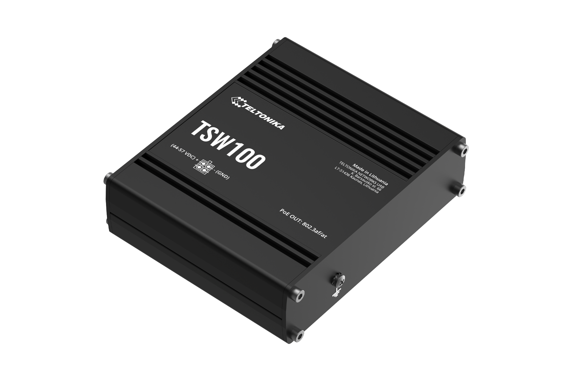 Teltonika Ethernet Switch 5x1GbE, POE af/at (TSW100010040) | TSW100 | Unmanaged | Wall-mountable