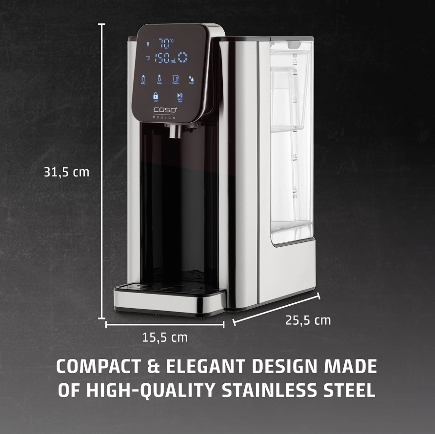 Caso HW 666 Inox | Turbo Hot Water Dispenser | Electric | 2200-2600 W | 2.7 L | Plastic/Stainless Steel | Stainless steel/Black