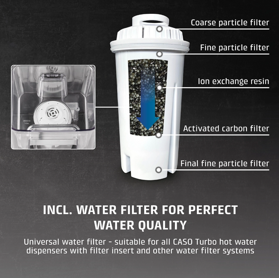 Caso HW 666 Inox | Turbo Hot Water Dispenser | Electric | 2200-2600 W | 2.7 L | Plastic/Stainless Steel | Stainless steel/Black