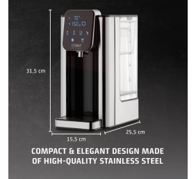 Caso HW 666 Inox | Turbo Hot Water Dispenser | Electric | 2200-2600 W | 2.7 L | Plastic/Stainless Steel | Stainless steel/Black
