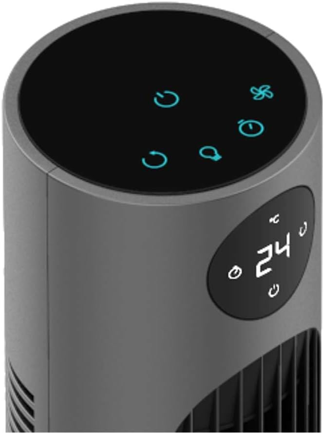 Cecotec EnergySilence 800 Skyline Smart | Tower Fan | Stand Fan | 60 W | Diameter 27 cm | Number of speeds 3 | Oscillation | Remote control | Black/Grey