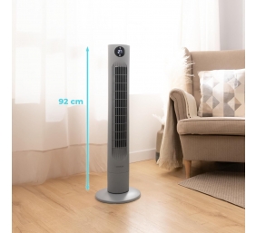 Cecotec EnergySilence 800 Skyline Smart | Tower Fan | Stand Fan | 60 W | Diameter 27 cm | Number of speeds 3 | Oscillation | Remote control | Black/Grey