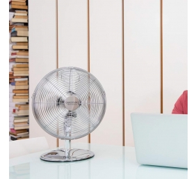 Cecotec EnergySilence 620 RetroDesk | Desktop Fan | Table Fan | 40 W | Diameter 30 cm | Number of speeds 3 | Oscillation | Silver