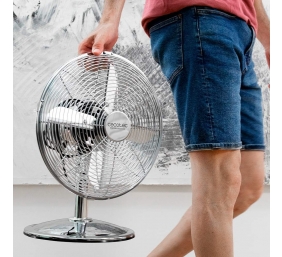 Cecotec EnergySilence 620 RetroDesk | Desktop Fan | Table Fan | 40 W | Diameter 30 cm | Number of speeds 3 | Oscillation | Silver