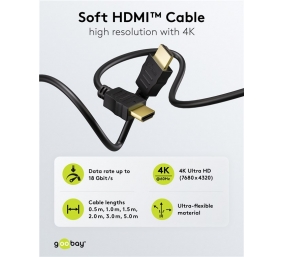 Goobay 80105 Soft HDMI High-Speed Cable with Ethernet | Soft | 5 m