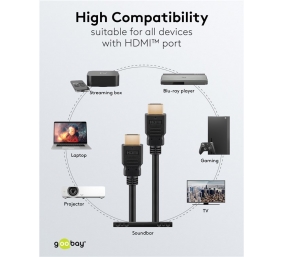 Goobay 80103 Soft HDMI High-Speed Cable with Ethernet | Soft | 2 m