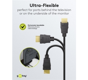 Goobay 80102 HDMI High‑Speed Cable with Ethernet | Soft | 1.5 m