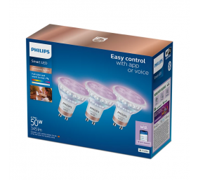 Philips Smart Philips Smart WiFi Spot PAR16 RGB, 3pcs | GU10 | 4.7 W | Full colour