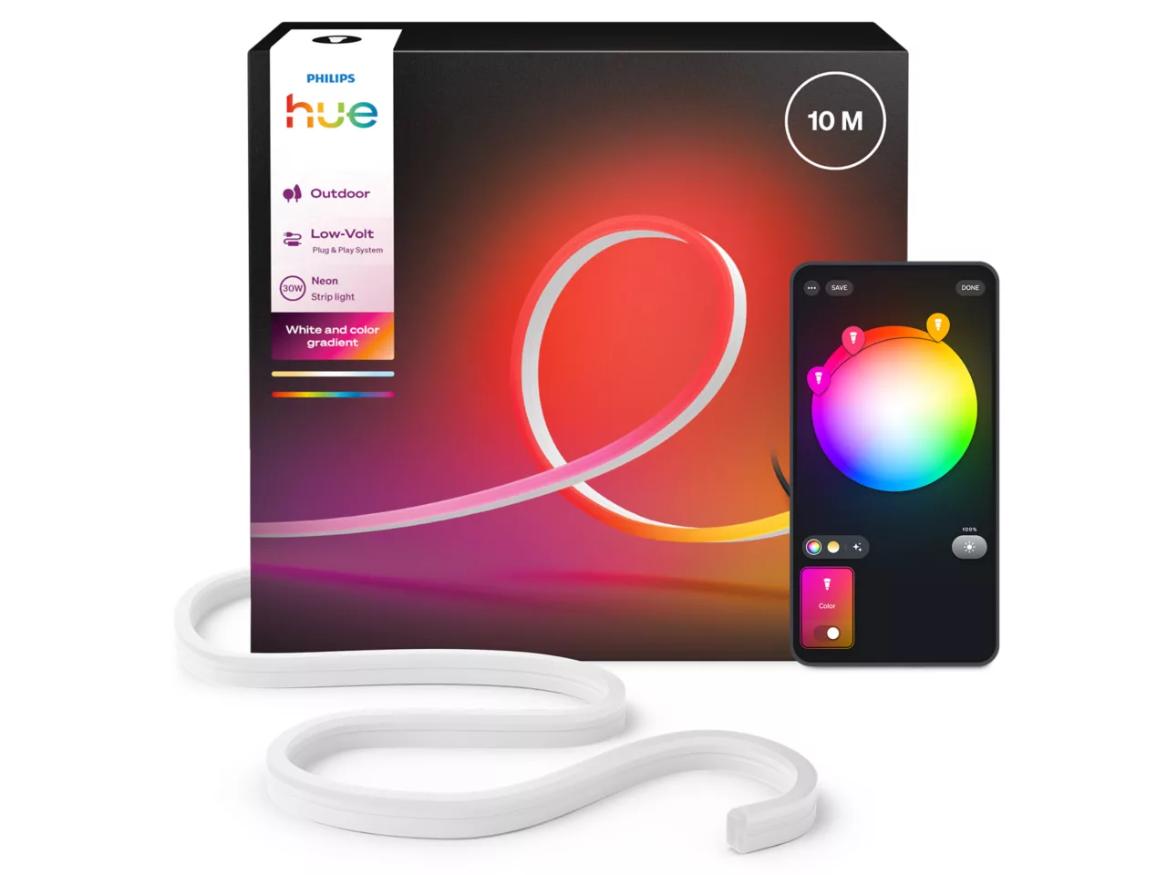 Philips Hue Neon Lightstrip for outdoor use, 10 m | 30 W | Bluetooth, Zigbee