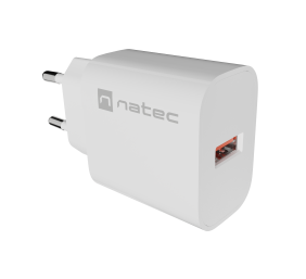 Natec Ribera USB Charger 1X USB-A 18W, White