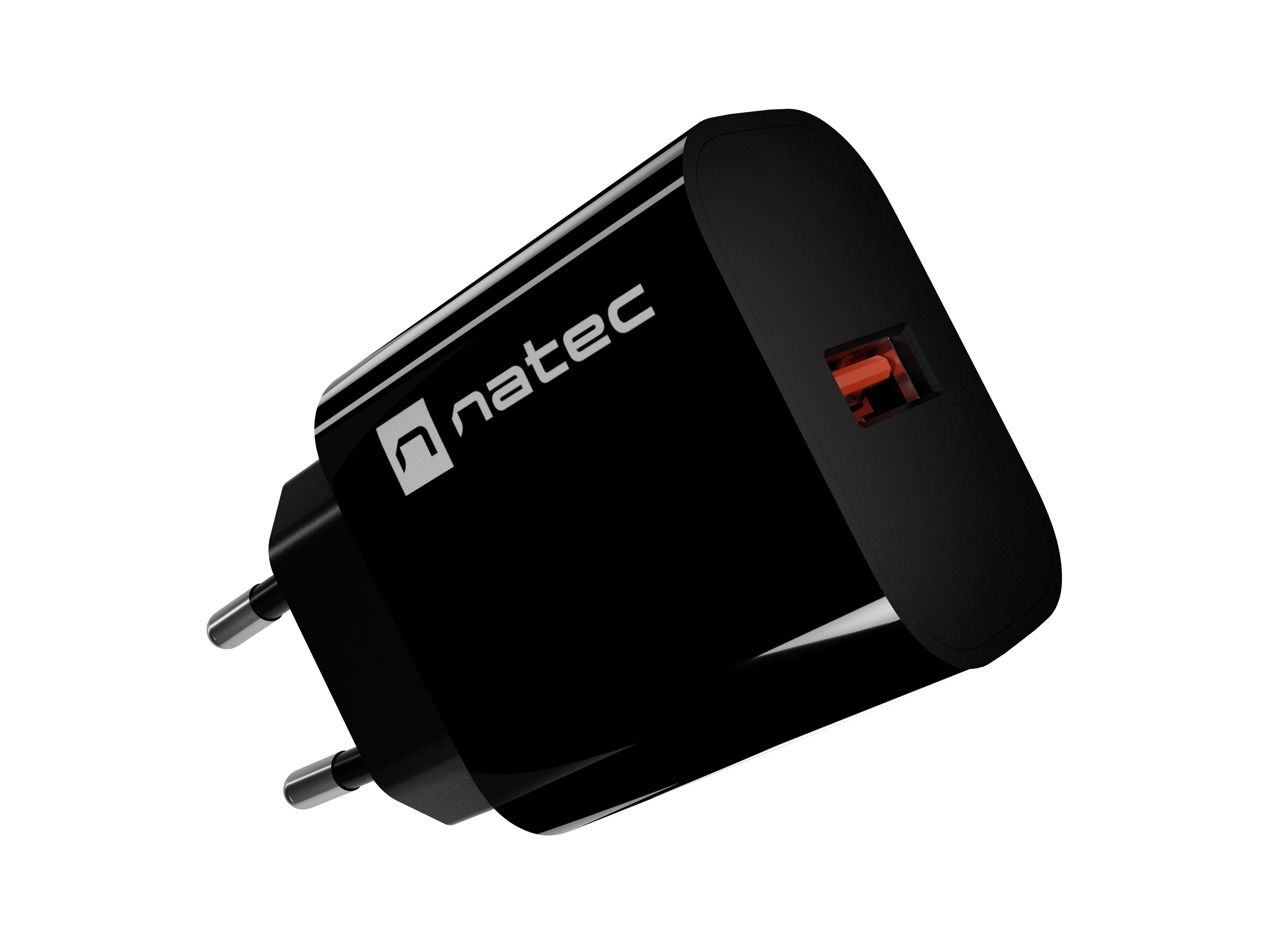 Natec Ribera USB Charger 1X USB-A 18W, Black