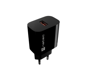 Natec Ribera USB Charger 1X USB-A 18W, Black