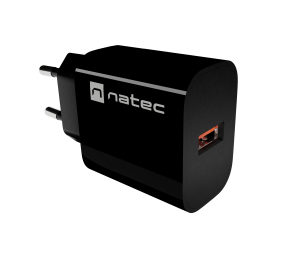 Natec Ribera USB Charger 1X USB-A 18W, Black