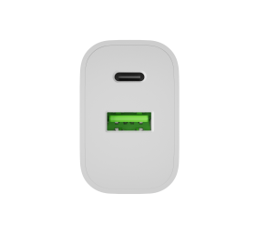 Natec Ribera USB Charger 1X USB-A + 1X USB-C 20W, White
