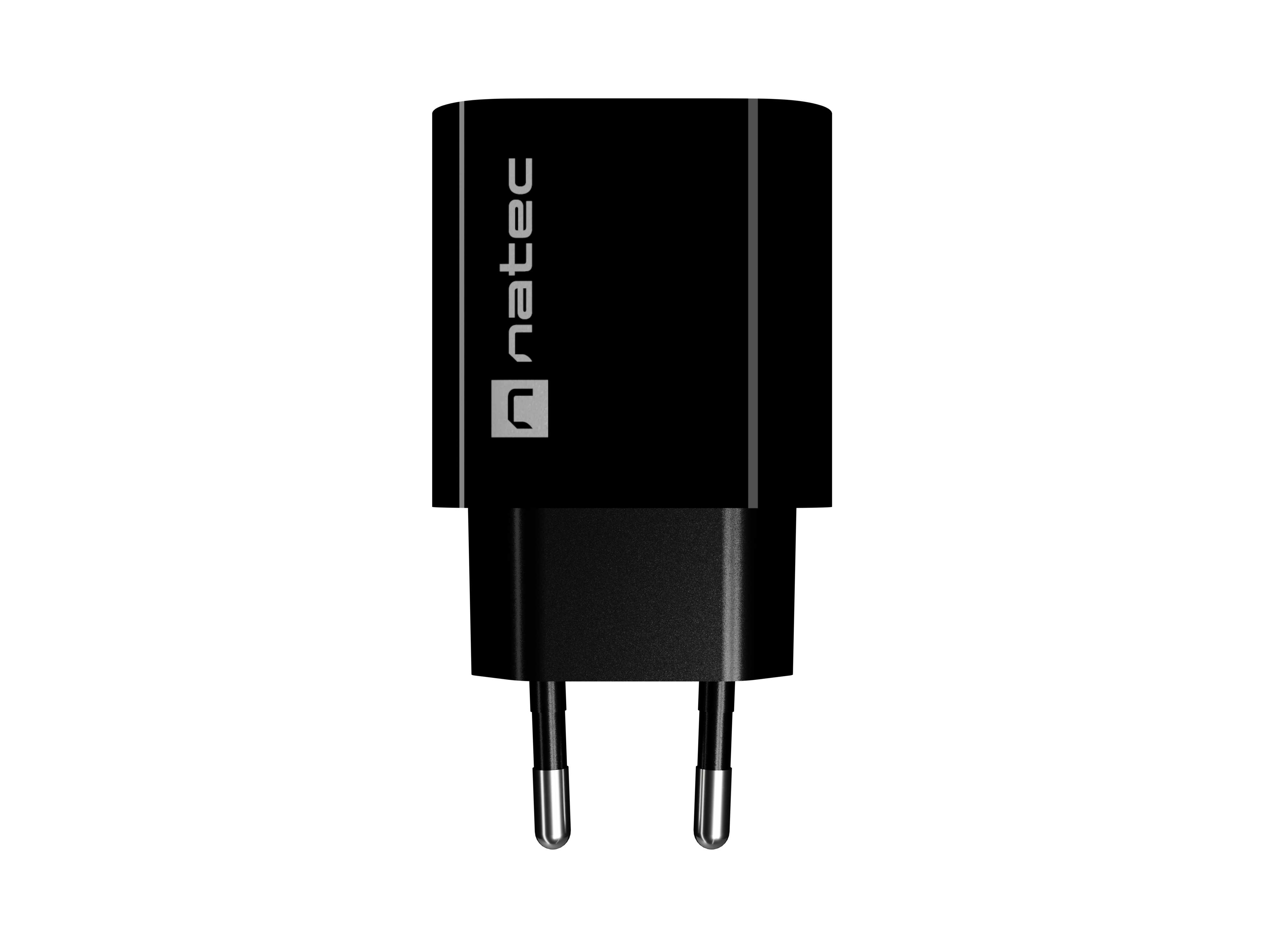 Natec Ribera USB Charger 1X USB-A + 1X USB-C 20W, Black