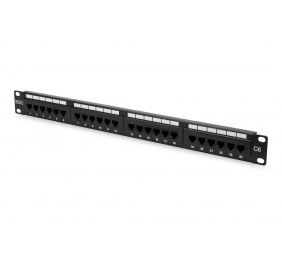 Digitus | Patch Panel | DN-91624U | Black | Category: CAT 6; Ports: 24 x RJ45; Retention strength: 7.7 kg; Insertion force: 30N max | 48.2 x 4.4 x 10.9 cm