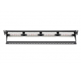 Digitus | Patch Panel | DN-91624U | Black | Category: CAT 6; Ports: 24 x RJ45; Retention strength: 7.7 kg; Insertion force: 30N max | 48.2 x 4.4 x 10.9 cm