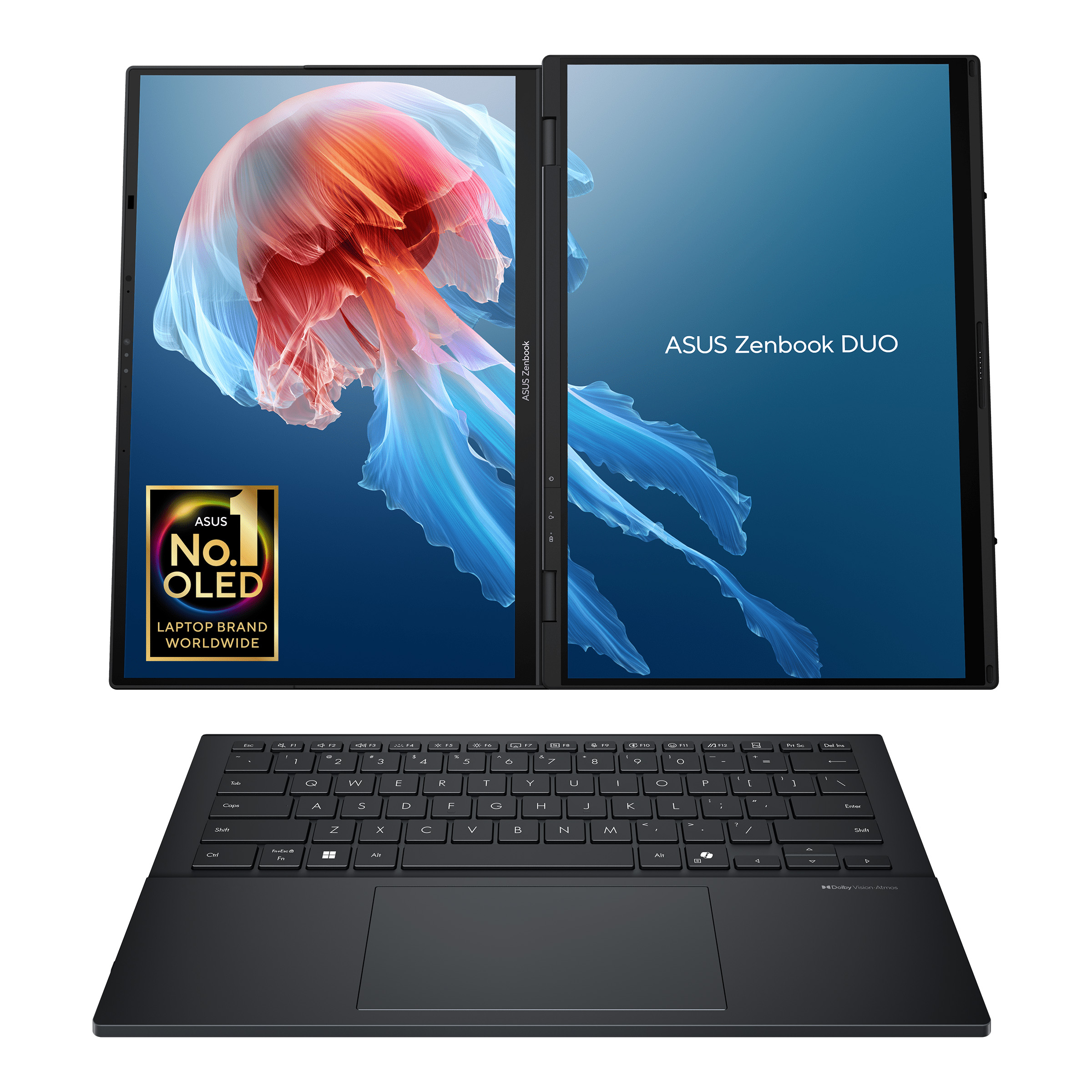 Asus | Zenbook Duo UX8406CA-QL287W | Inkwell Gray | 14 " | OLED | Touchscreen | FHD | 1920 x 1200 pixels | Intel Core Ultra 7 | 255H | 16 GB | LPDDR5X | Solid-state drive capacity 1000 GB | Intel Arc Graphics | Windows 11 Home | 802.11be | Bluetooth versi