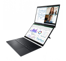Asus | Zenbook Duo UX8406CA-QL287W | Inkwell Gray | 14 " | OLED | Touchscreen | FHD | 1920 x 1200 pixels | Intel Core Ultra 7 | 255H | 16 GB | LPDDR5X | Solid-state drive capacity 1000 GB | Intel Arc Graphics | Windows 11 Home | 802.11be | Bluetooth versi