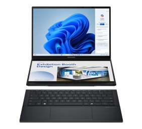 Asus | Zenbook Duo UX8406CA-QL287W | Inkwell Gray | 14 " | OLED | Touchscreen | FHD | 1920 x 1200 pixels | Intel Core Ultra 7 | 255H | 16 GB | LPDDR5X | Solid-state drive capacity 1000 GB | Intel Arc Graphics | Windows 11 Home | 802.11be | Bluetooth versi
