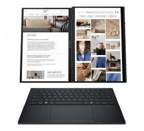 Asus | Zenbook Duo UX8406CA-QL287W | Inkwell Gray | 14 " | OLED | Touchscreen | FHD | 1920 x 1200 pixels | Intel Core Ultra 7 | 255H | 16 GB | LPDDR5X | Solid-state drive capacity 1000 GB | Intel Arc Graphics | Windows 11 Home | 802.11be | Bluetooth versi