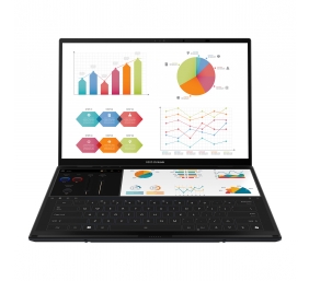 Asus | Zenbook Duo UX8406CA-QL287W | Inkwell Gray | 14 " | OLED | Touchscreen | FHD | 1920 x 1200 pixels | Intel Core Ultra 7 | 255H | 16 GB | LPDDR5X | Solid-state drive capacity 1000 GB | Intel Arc Graphics | Windows 11 Home | 802.11be | Bluetooth versi