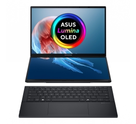Asus | Zenbook Duo UX8406CA-QL287W | Inkwell Gray | 14 " | OLED | Touchscreen | FHD | 1920 x 1200 pixels | Intel Core Ultra 7 | 255H | 16 GB | LPDDR5X | Solid-state drive capacity 1000 GB | Intel Arc Graphics | Windows 11 Home | 802.11be | Bluetooth versi