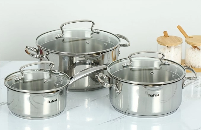 TEFAL | Cookware set | G719S674 Duetto+ | Stainless steel | Dishwasher proof | Lid included | Stainless steel