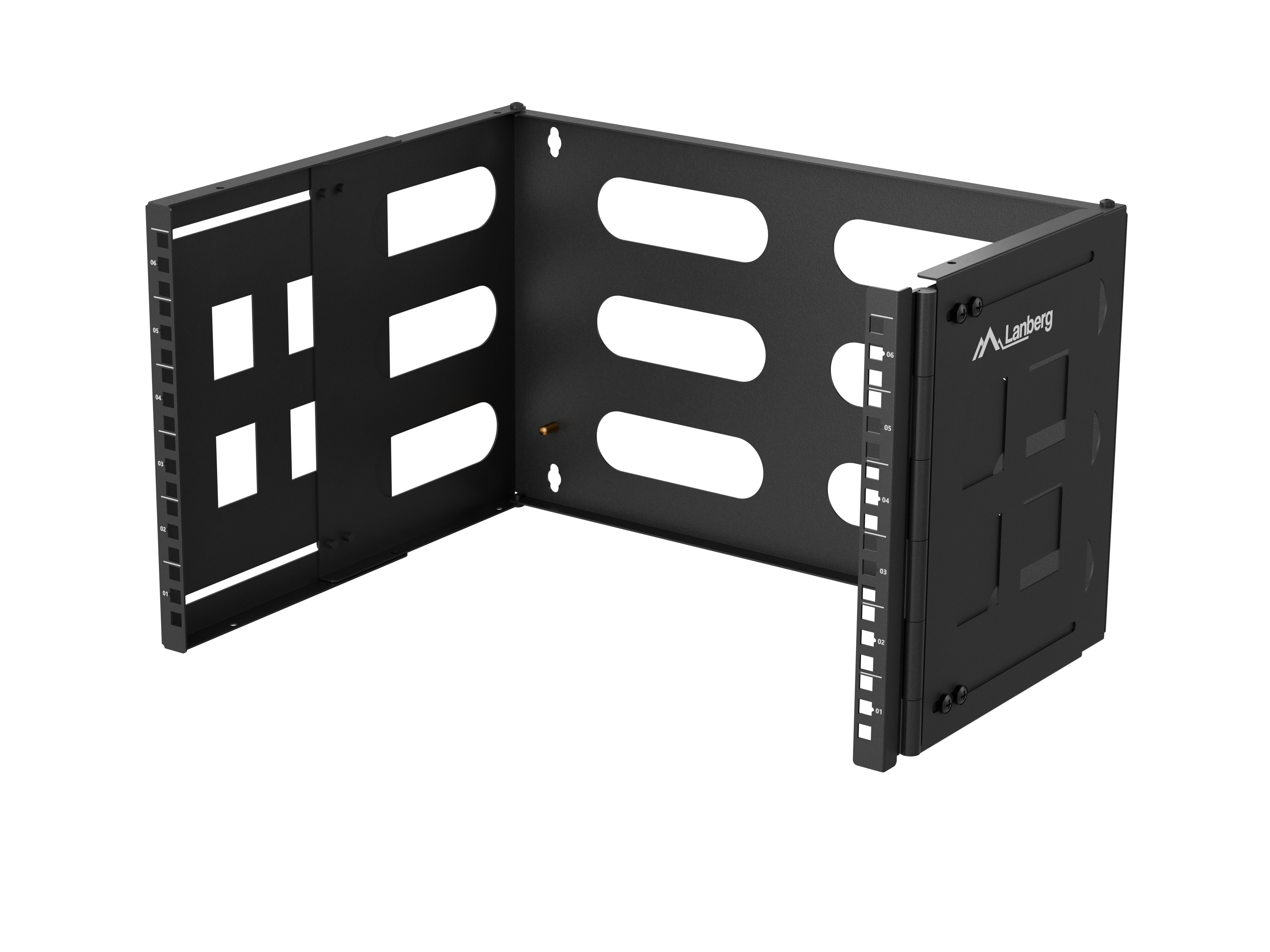 Lanberg Folding Bracket Wall-mount 19" 6U | FB01-5406-10B | Black