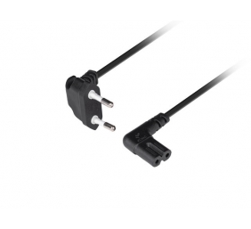 Lanberg CEE 7/16 to EC 320 C7 Euro (radio) power cord 1.8m angled VDE | CA-C7CA-12CC-0018-BK
