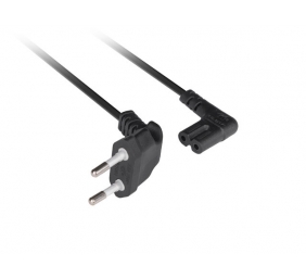 Lanberg CEE 7/16 to EC 320 C7 Euro (radio) power cord 1.8m angled VDE | CA-C7CA-12CC-0018-BK