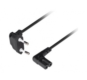 Lanberg CEE 7/16 to EC 320 C7 Euro (radio) power cord 1.8m angled VDE | CA-C7CA-12CC-0018-BK